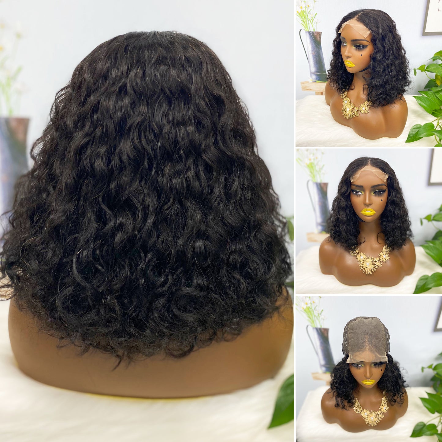 DD 5x5 Glueless Wig WW  Natural Human Hair Lace Wigs Color 4# 14inch