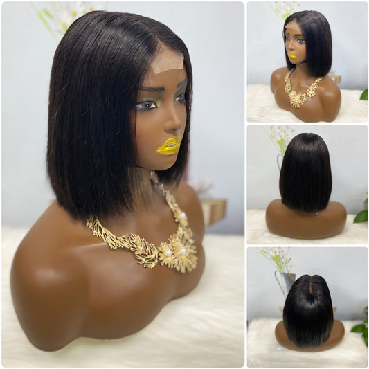 SDD 2*6 BOB Wig Human Hair Straight Color 1B