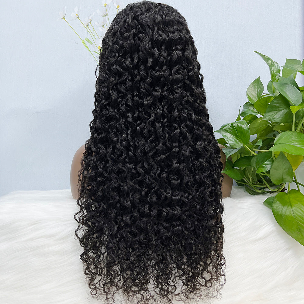 13*4 Lace Wig Water Wave Natural Color Virgin Human Hair Wigs 200% Density Color NC