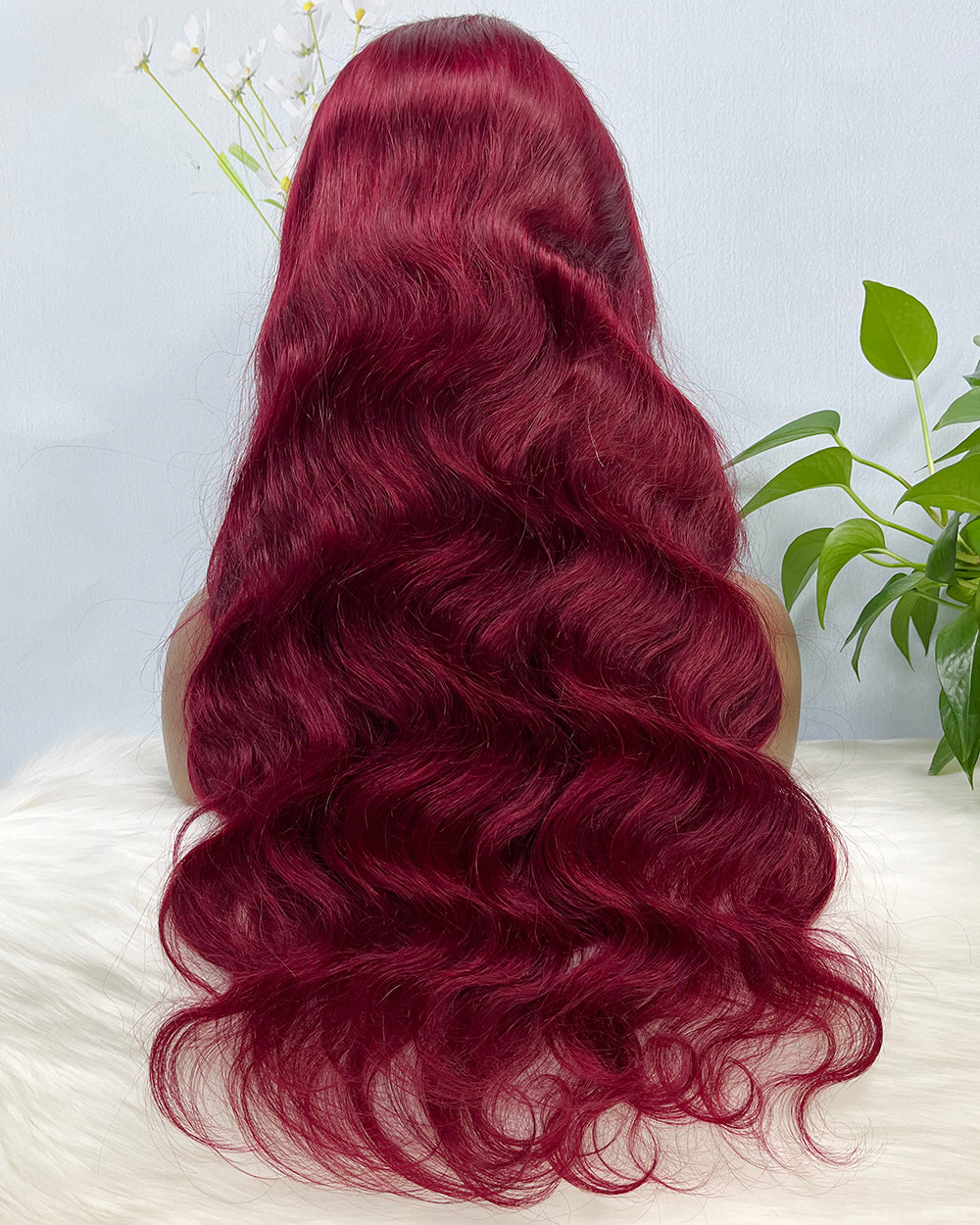 13*4 Lace Wig Body Wave Natural Human Hair Lace Wigs Color 99J 200% Density