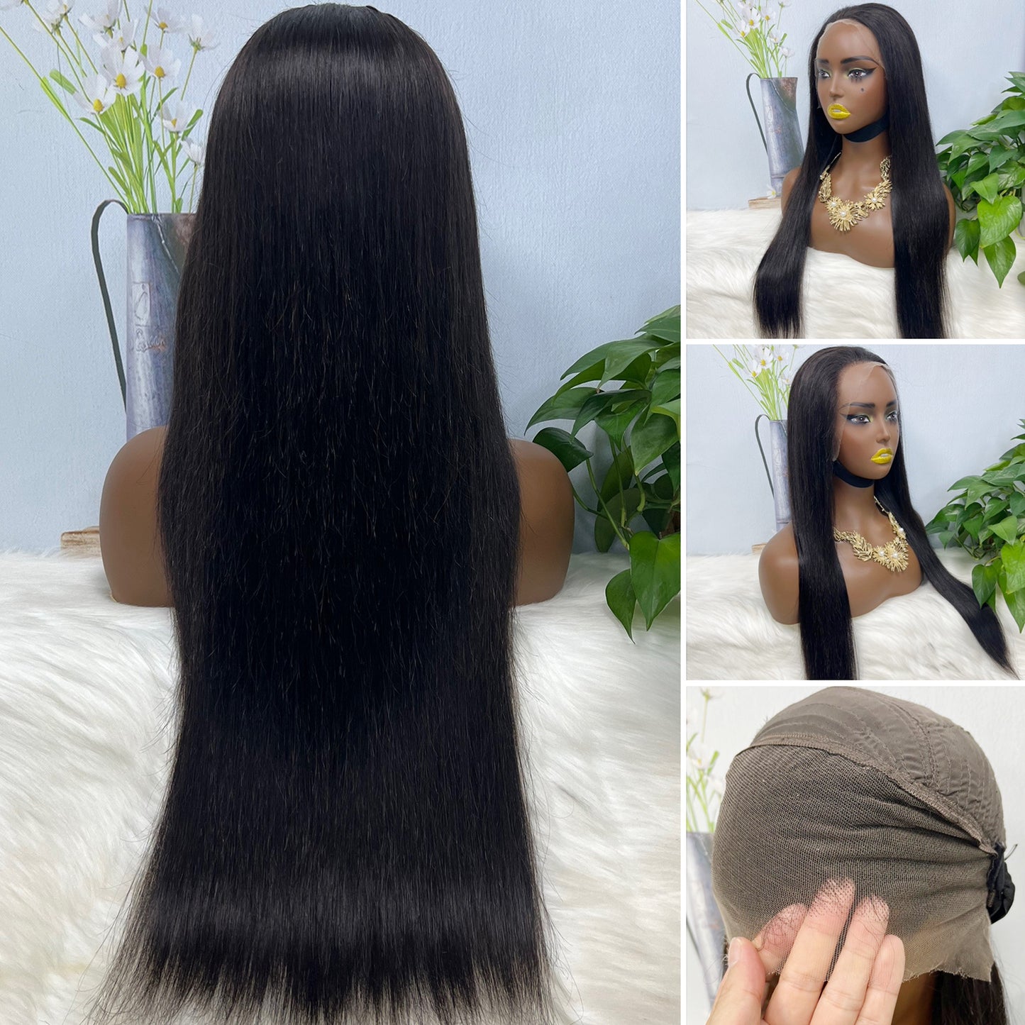 13*4 HD Lace Wig Straight Natural Color Virgin Human Hair Wigs Color NC