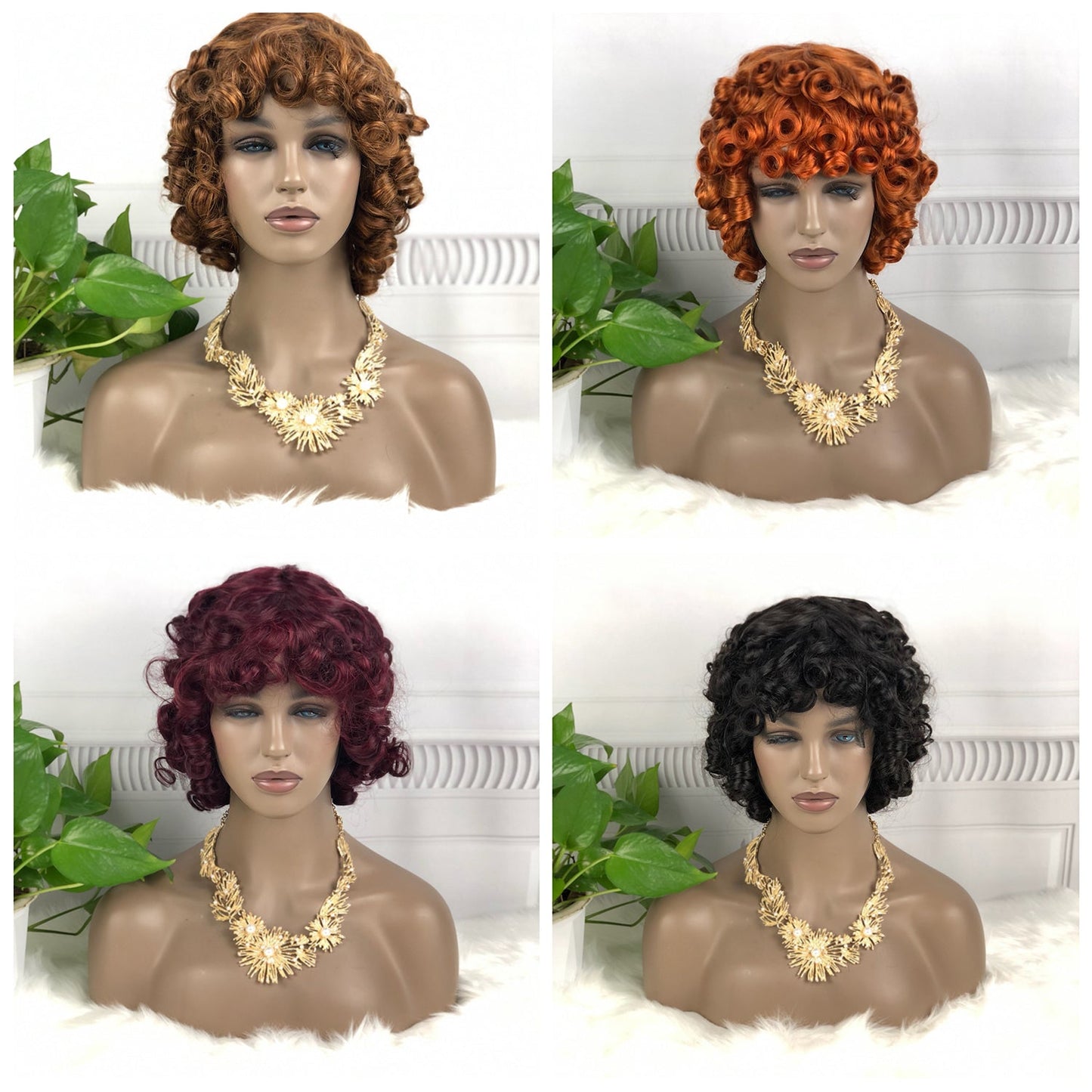 DD Wig Big Fumi Curl Machine Human Hair Wig Natural Hair Wigs Color P4/27#