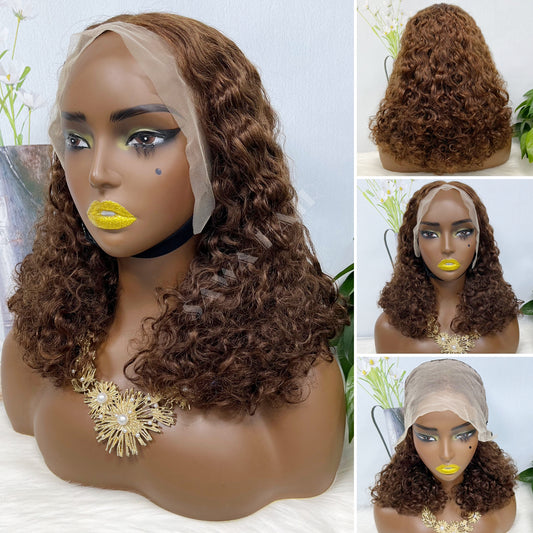 Double Drawn 13*4 Lace Wig IC Virgin Human Hair Lace Wigs Color 4#