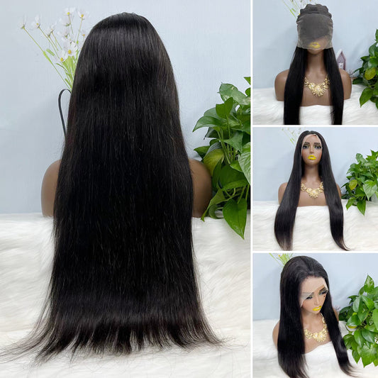 13*4 Lace Wig Straight Natural Color Virgin Human Hair Wigs 200% Density Color NC