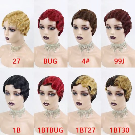 Perruque de cheveux humains Machine, cheveux naturels, 310 couleurs, T1B/BUG