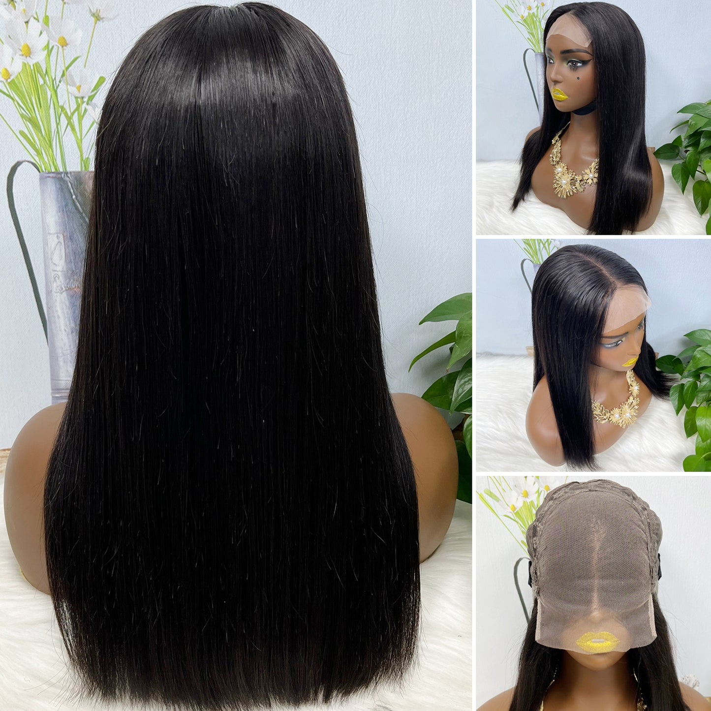 5*5  Bob Wig  Virgin Human Hair Lace Wigs 16 inch 250% Density