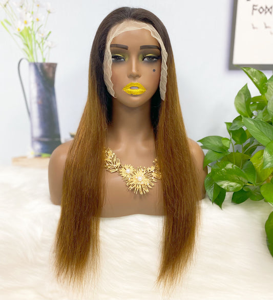 13*4 Lace Wig Straight Natural Virgin Human Hair Lace Wigs Color T1B/4# 200% Density