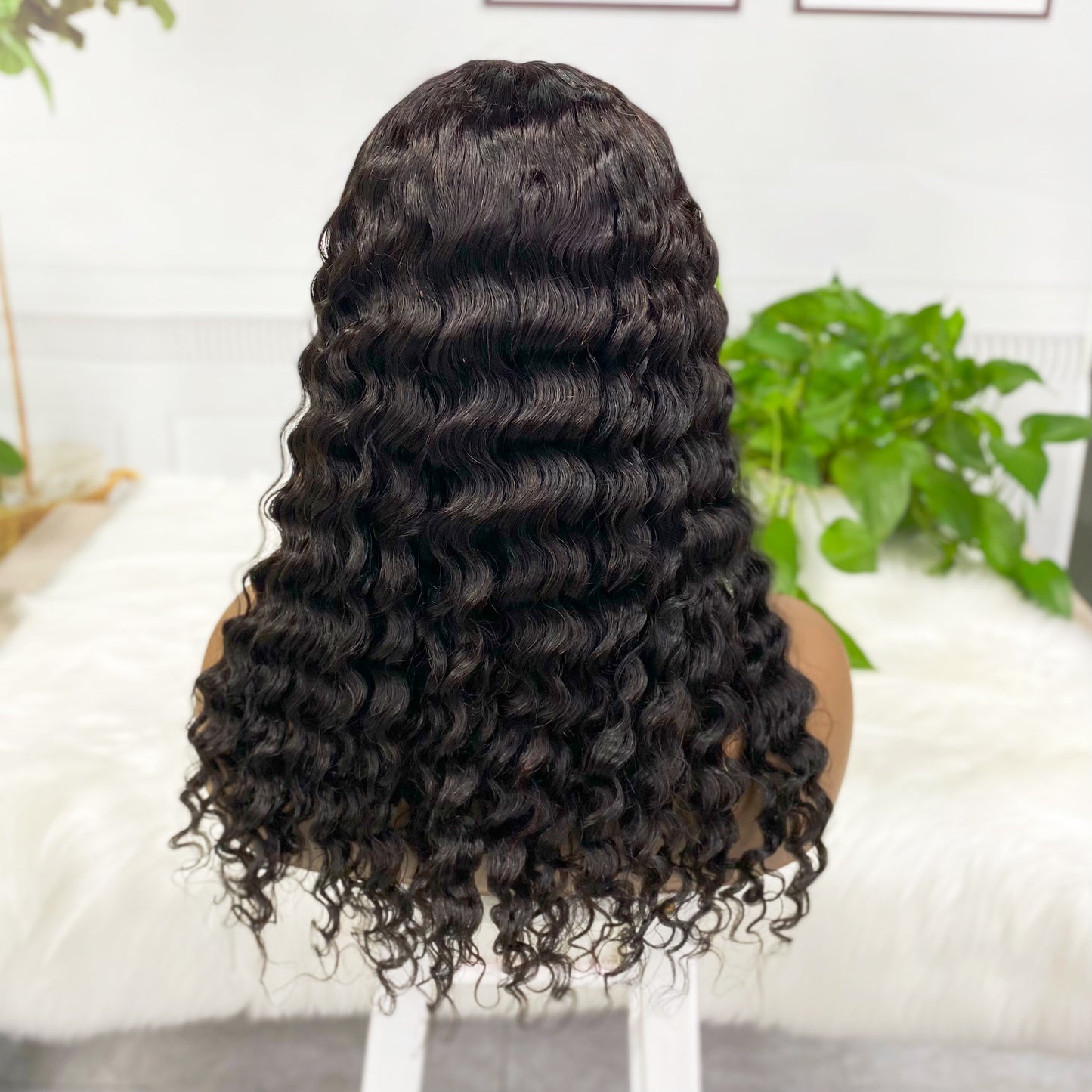 T Lace Wig Deep Wave  Natural Human Hair Lace Wigs 12"-20" Color NC