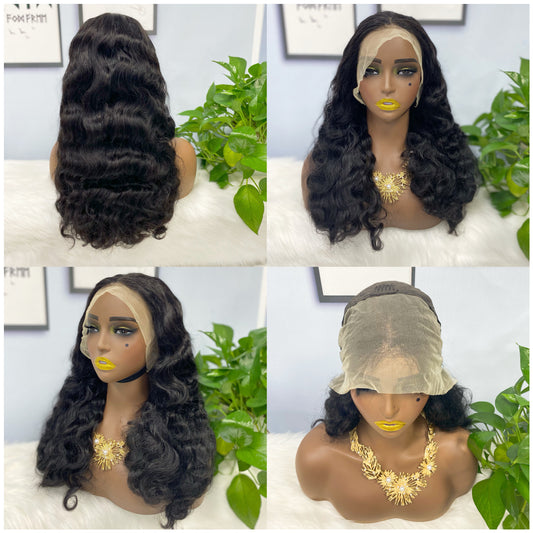 Double Drawn 13*4 Lace Wig Loose Deep Virgin Human Hair Lace Wig Color NC 20inch 250% Density