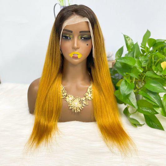 13*4 Lace Wig Straight Natural Virgin Human Hair Lace Wigs Color T1B/4/30# 250% Density