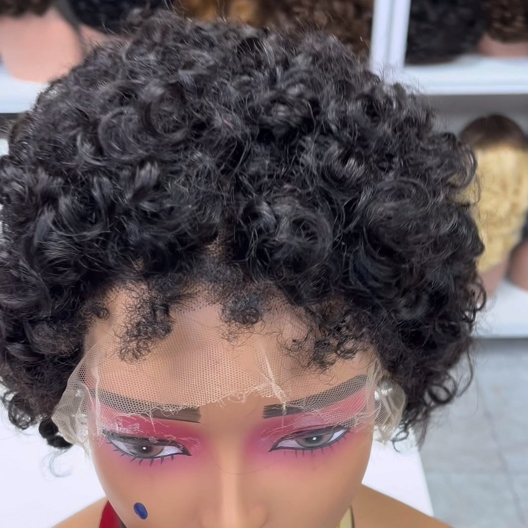 5*5 HD Lace Wig Jerry Curl cheveux humains naturels dentelle perruques couleur NC 250% densité 12 pouces
