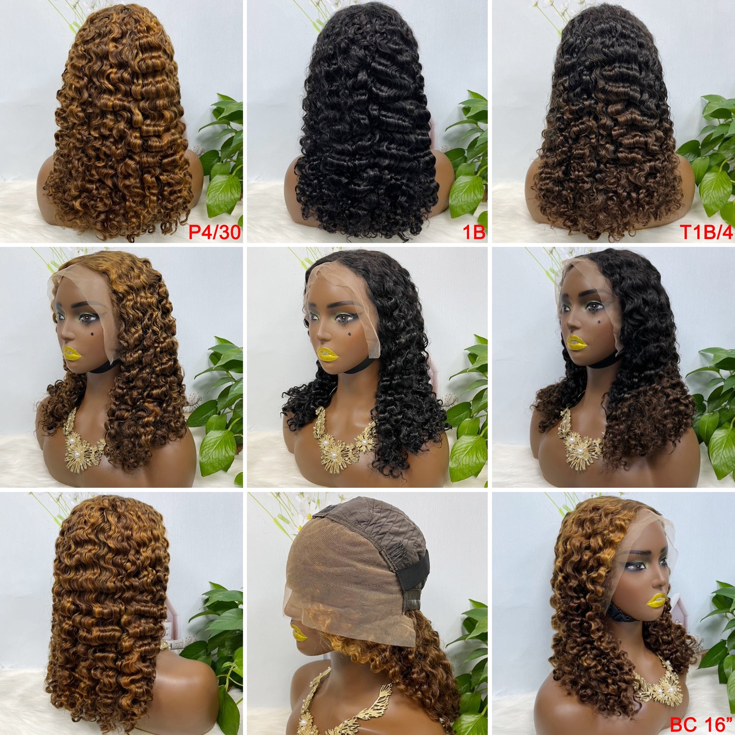 DD 13*4  Wig Human Hair Burmese Curl Color P4/30#