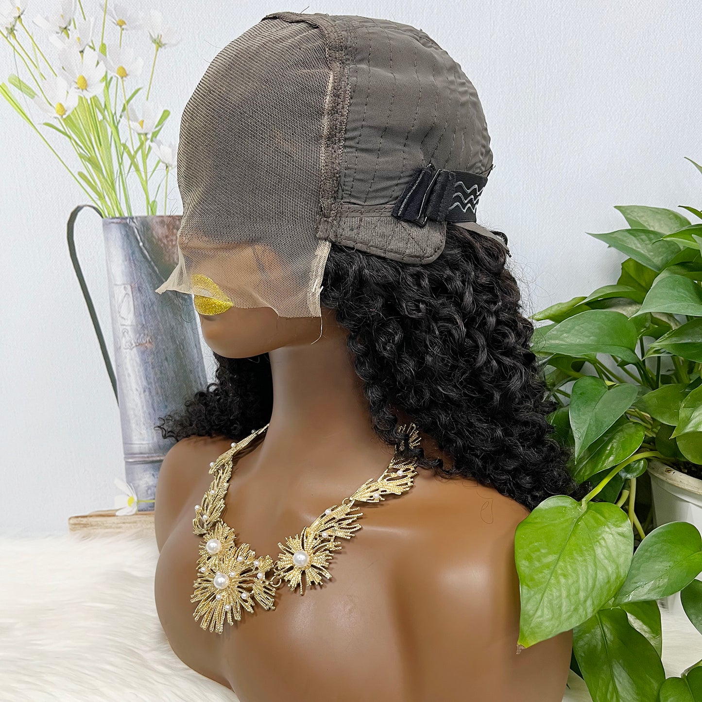 6*6 Lace Wig Jerry Curl Natural Virgin Human Hair Lace Wigs Color NC 250% Density