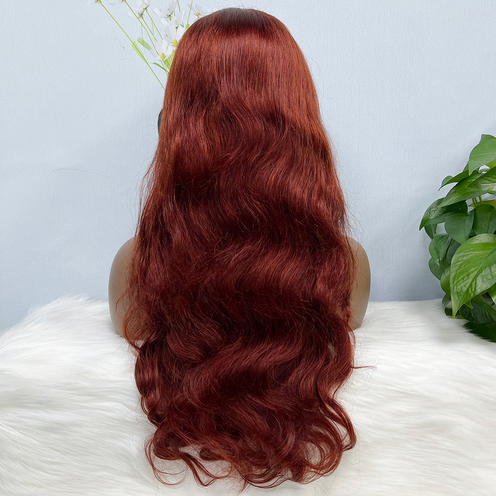 13*4 Lace Wig  Body Wave Natural Human Hair Lace Wigs Color 33# 200% Density