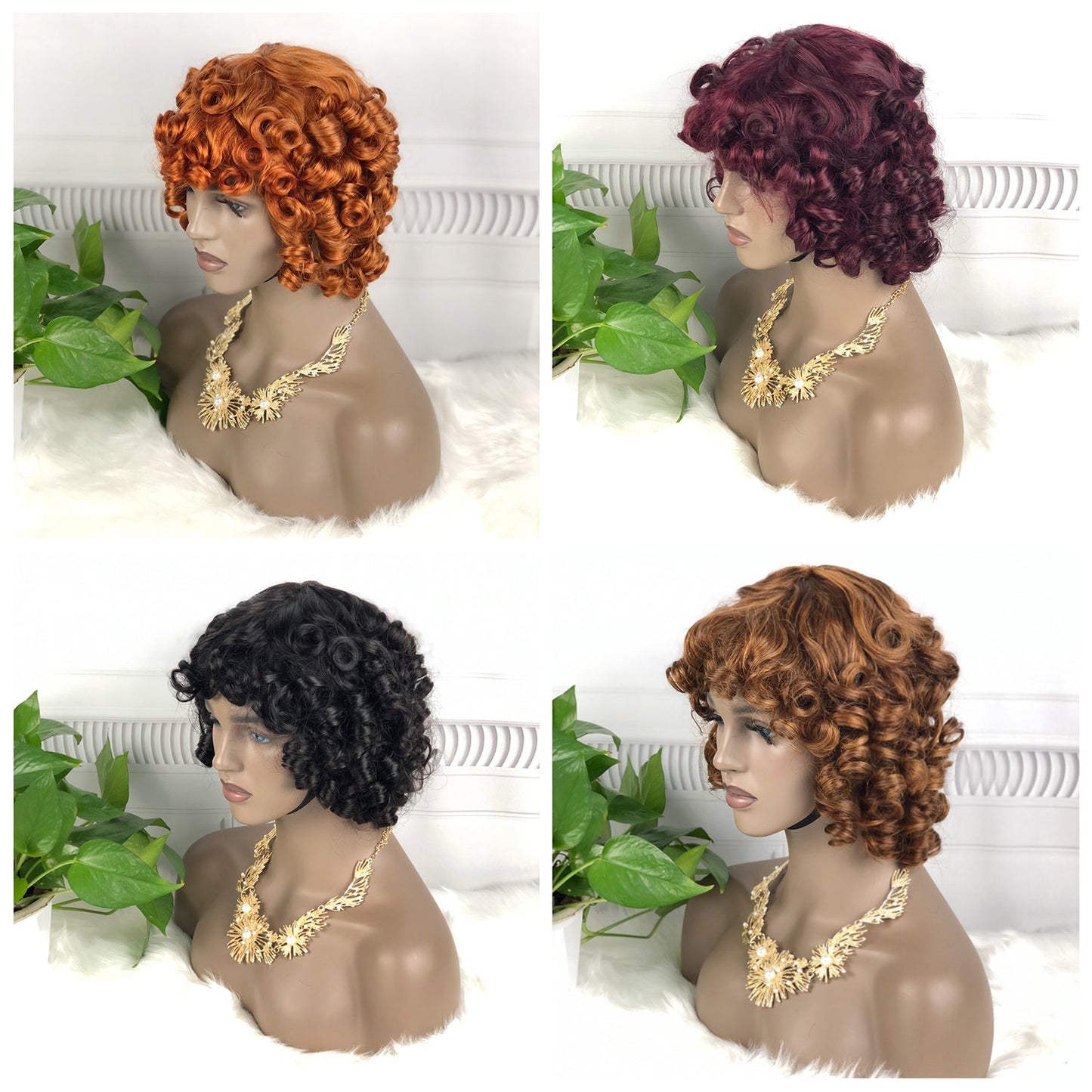 DD Wig Big Fumi Curl Machine Human Hair Wig Natural Hair Wigs Color 350#