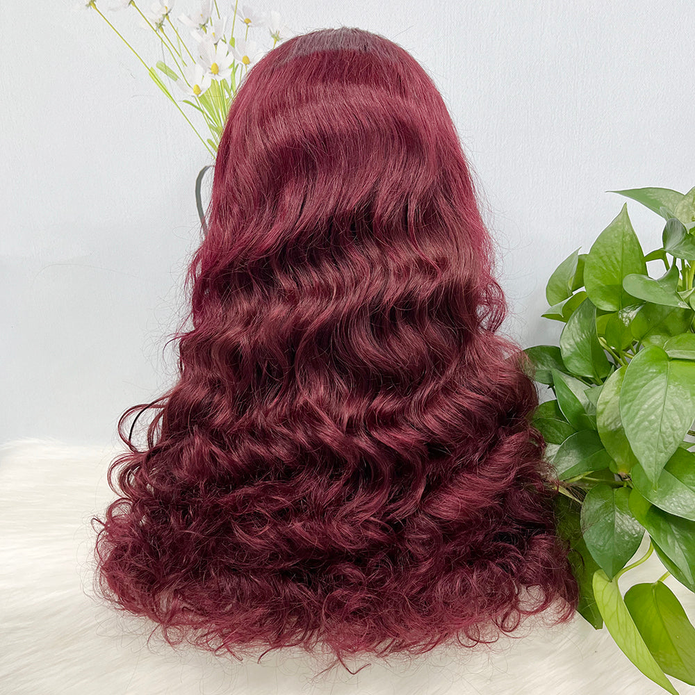 DD 13*4 Lace Wig Fumi  Natural Human Hair Lace Wigs Color 99J 250% Density