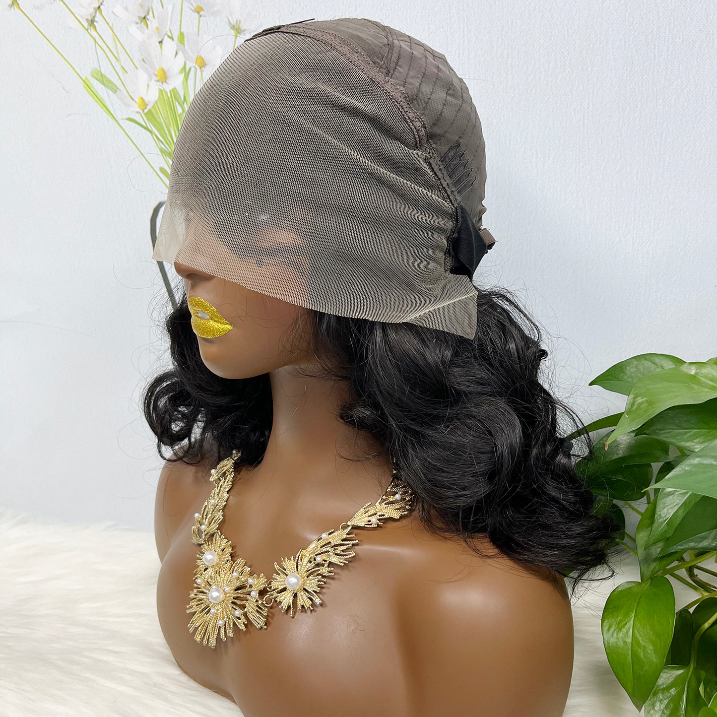 Double Drawn 13*4 Lace Wig Bouncy Natural Virgin Human Hair Wig Color NC