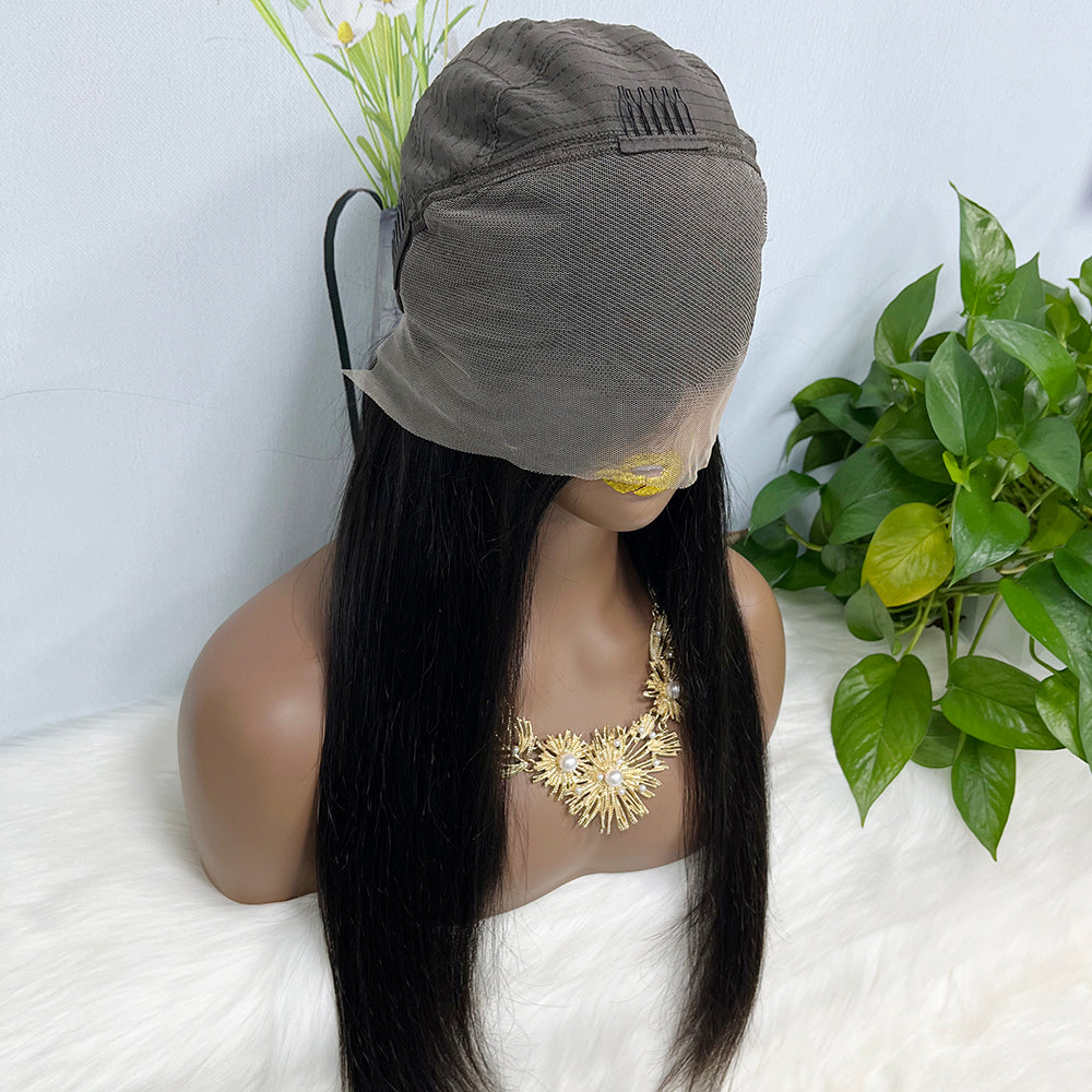 13*4 Lace Wig Straight Natural Color Virgin Human Hair Wigs 200% Density Color NC