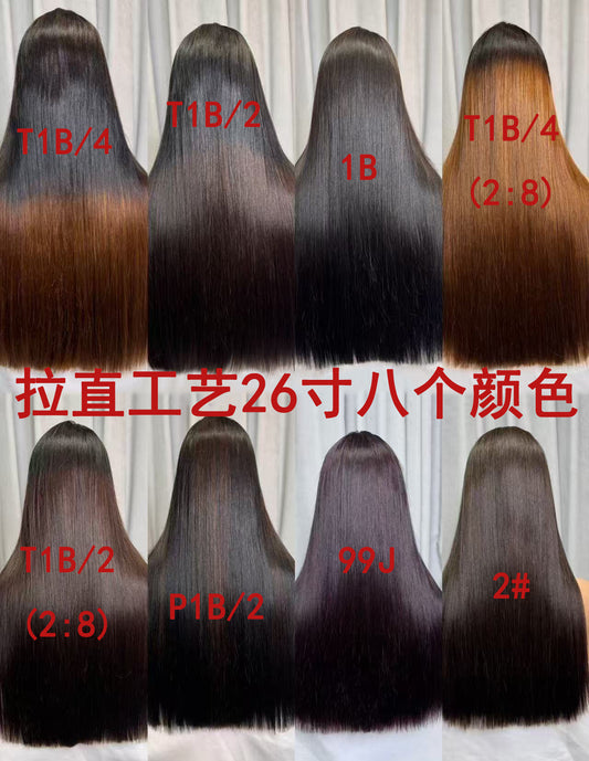 Super Double Drawn 5*5 Glueless Lace Wig Bone Straight Human Hair Wigs 22" Color P1B/2#