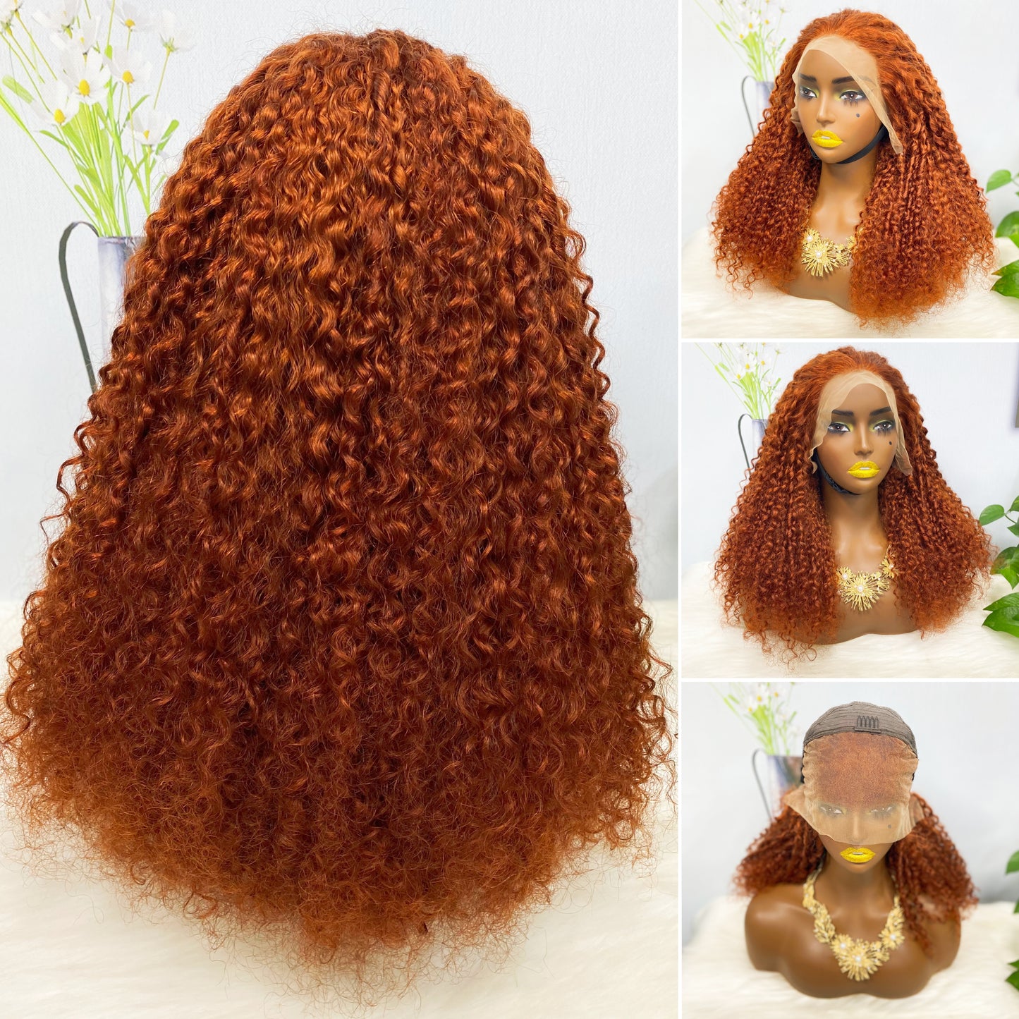 Double Drawn 13*4 Wig Pixie Curl Natural Color Lace Wigs Color 99J 250% Density