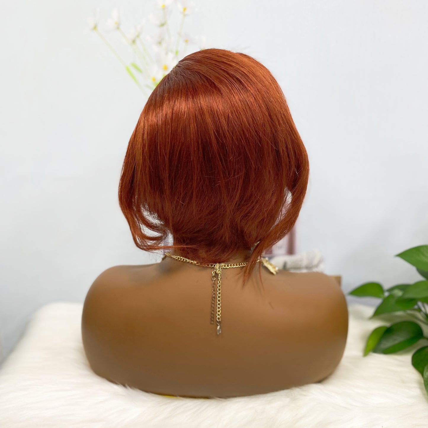 13*4 Lace Wig Pixie Cut Natural Virgin Human Hair Lace Wigs Color 33#