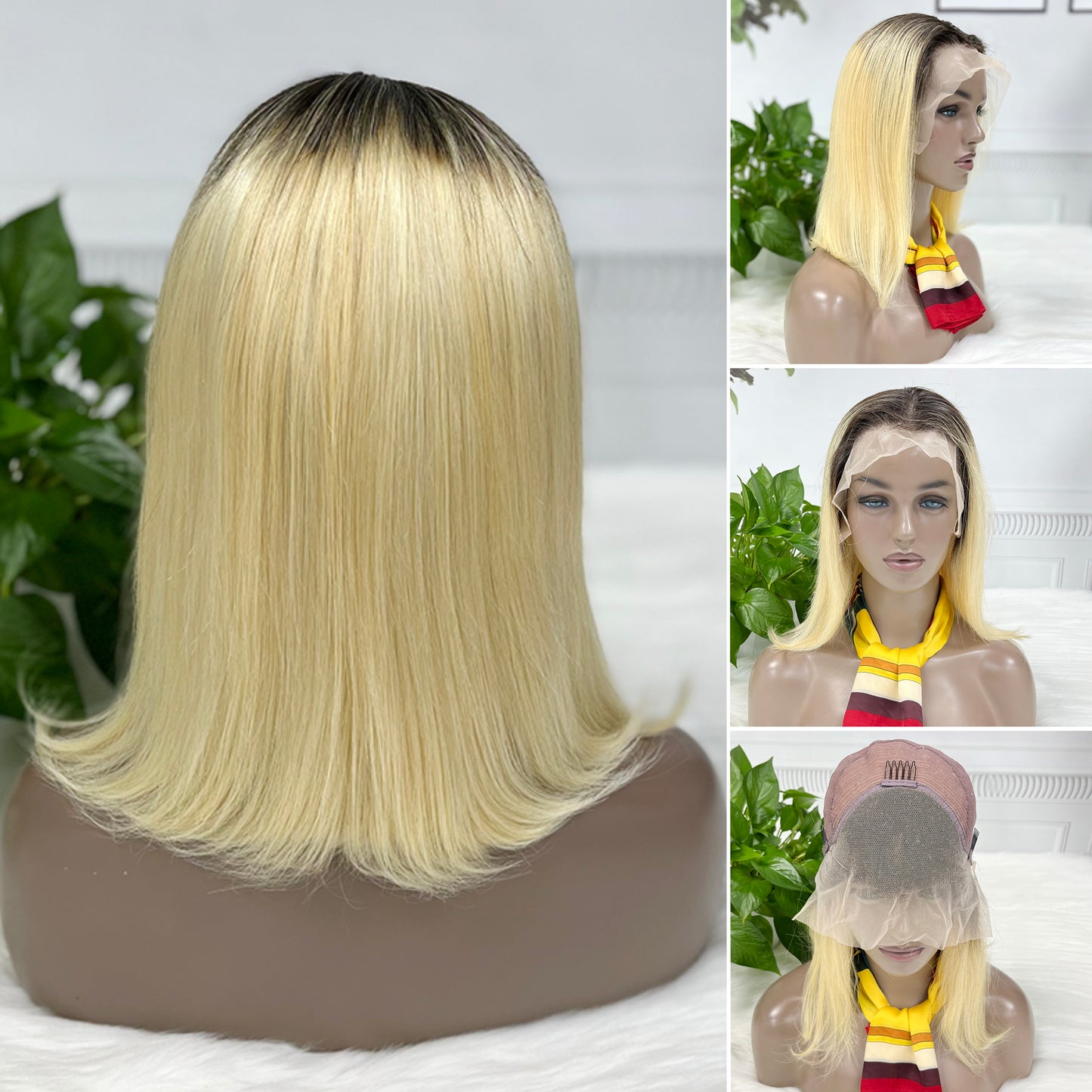 13*4 BoB Wig Straight  Wigs Color T1B/613# 200% Density