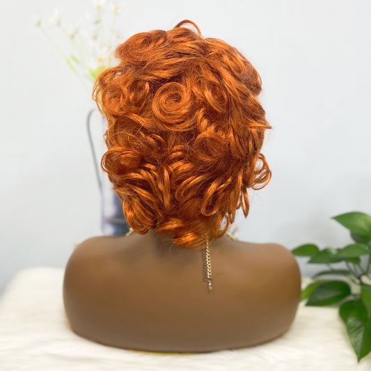 Wig W661 Machine Human Hair Wig Natural Hair Wigs Color  350#