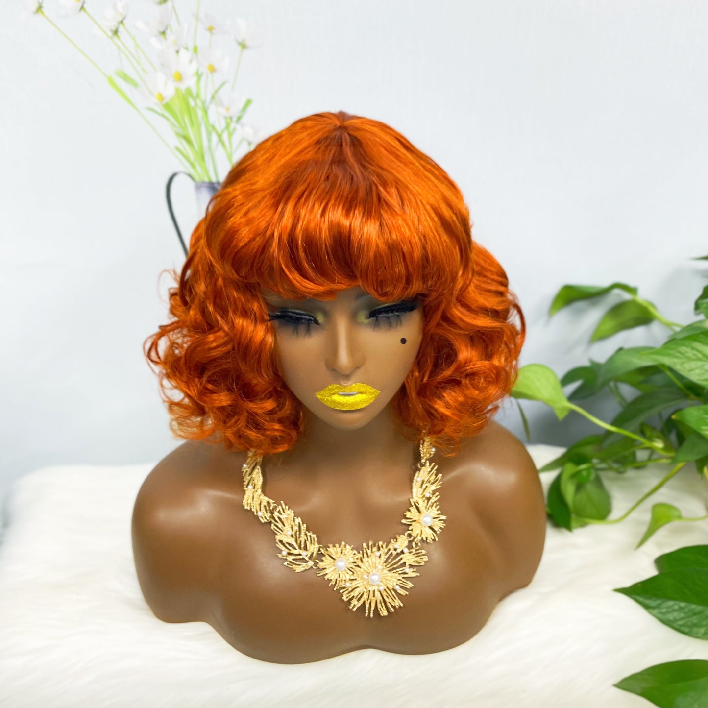 Fringe Wig LW Brazilian Natural Human Hair Wig Color 350#