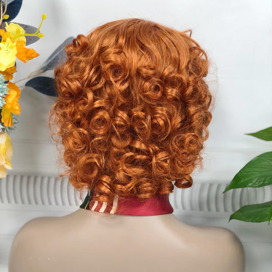 DD Wig Big Fumi Curl Machine Human Hair Wig Natural Hair Wigs Color 350#