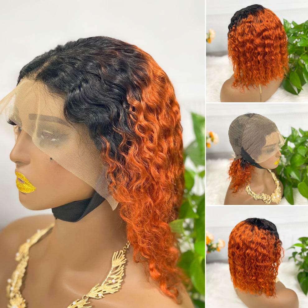 13*4 BoB Wig Water Wave Wigs Color T1B/350# 250% Density – Sawa Wig