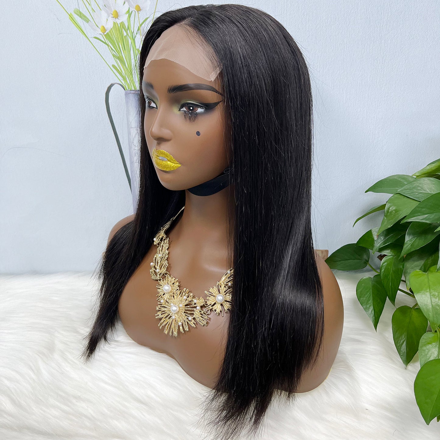 5*5  Bob Wig  Virgin Human Hair Lace Wigs 16 inch 250% Density