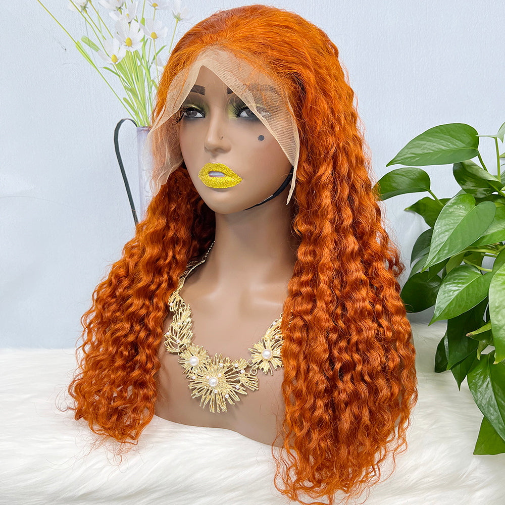 13*4 Lace Wig Water Wave Natural Virgin Human Hair Lace Wigs Color 350#