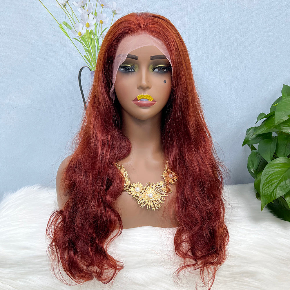 13*4 Lace Wig  Body Wave Natural Human Hair Lace Wigs Color 33# 200% Density