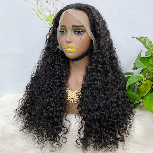 Double Drawn 13*4  Lace Wig Water Wave Natural Virgin Human Hair Wig Color NC