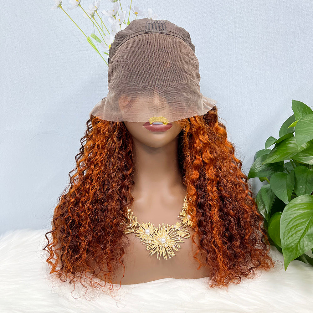 13*4 Lace Wig   Water Wave Natural Virgin Human Hair Lace Wigs Color P4/350# 200% Density