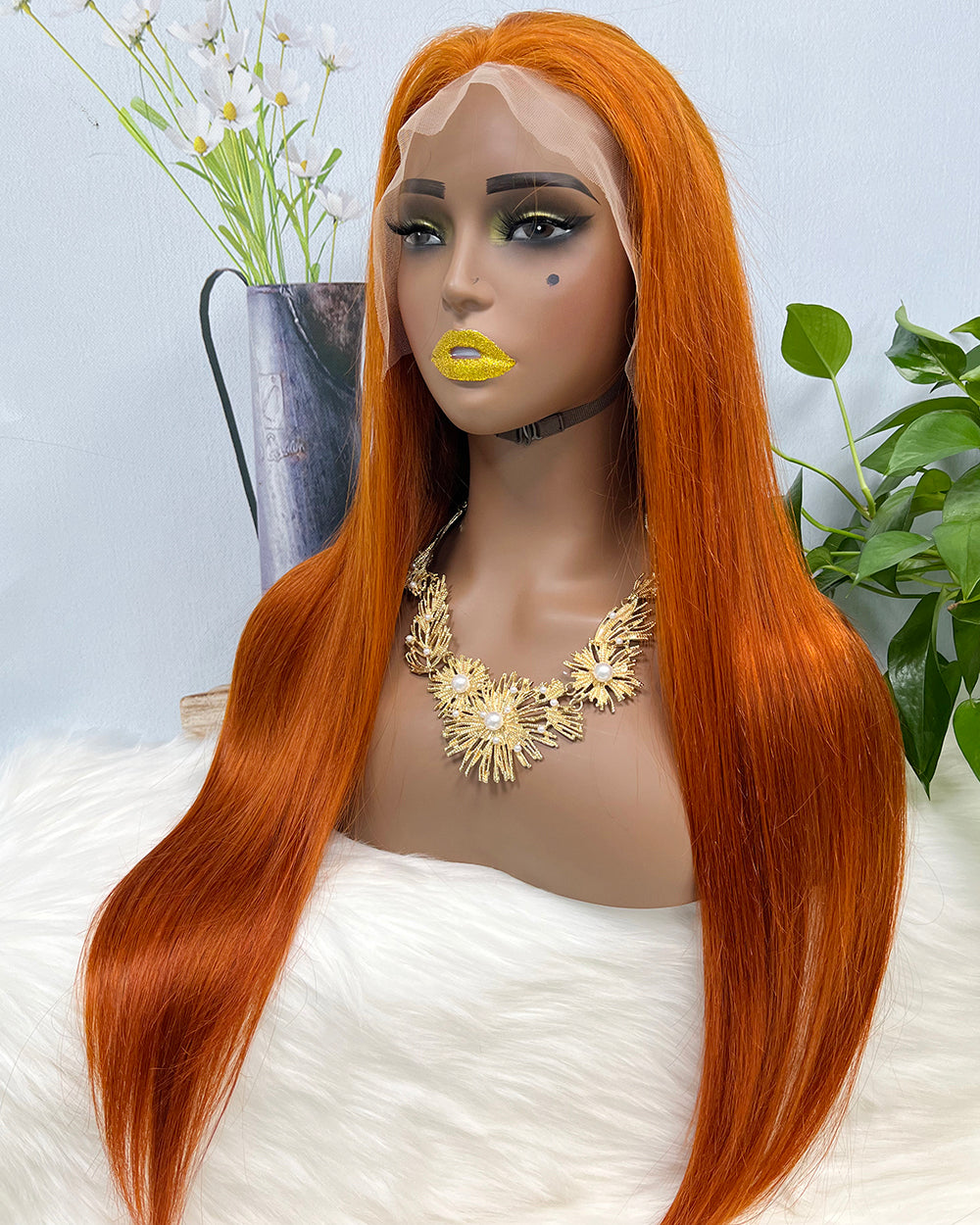 13*4 Lace Wig Straight Natural Virgin Human Hair Lace Wigs Color 350#