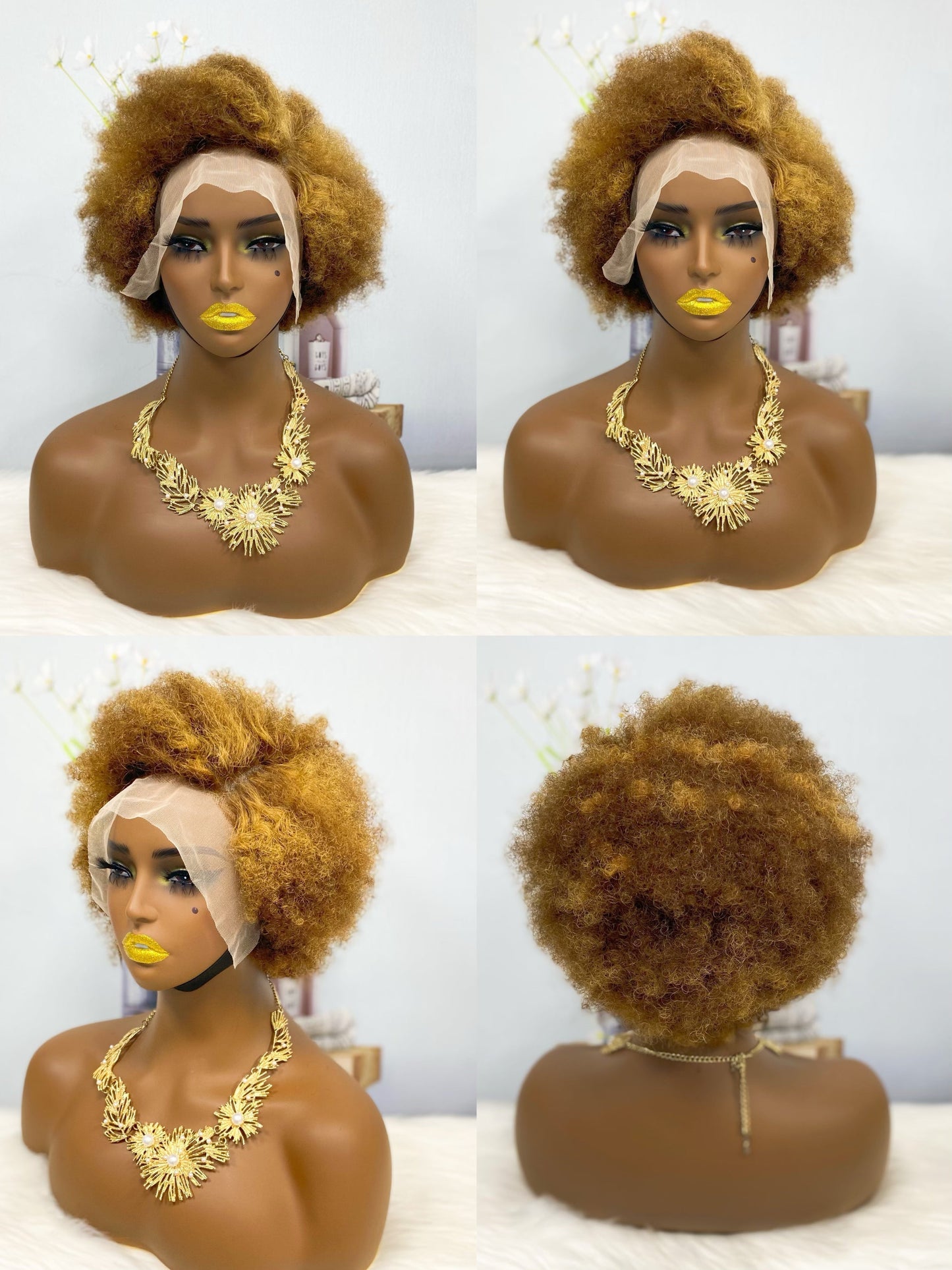 Perruque Lace Wig 13*4 Afvo, cheveux humains, couleur T1B/30 # (partialité)