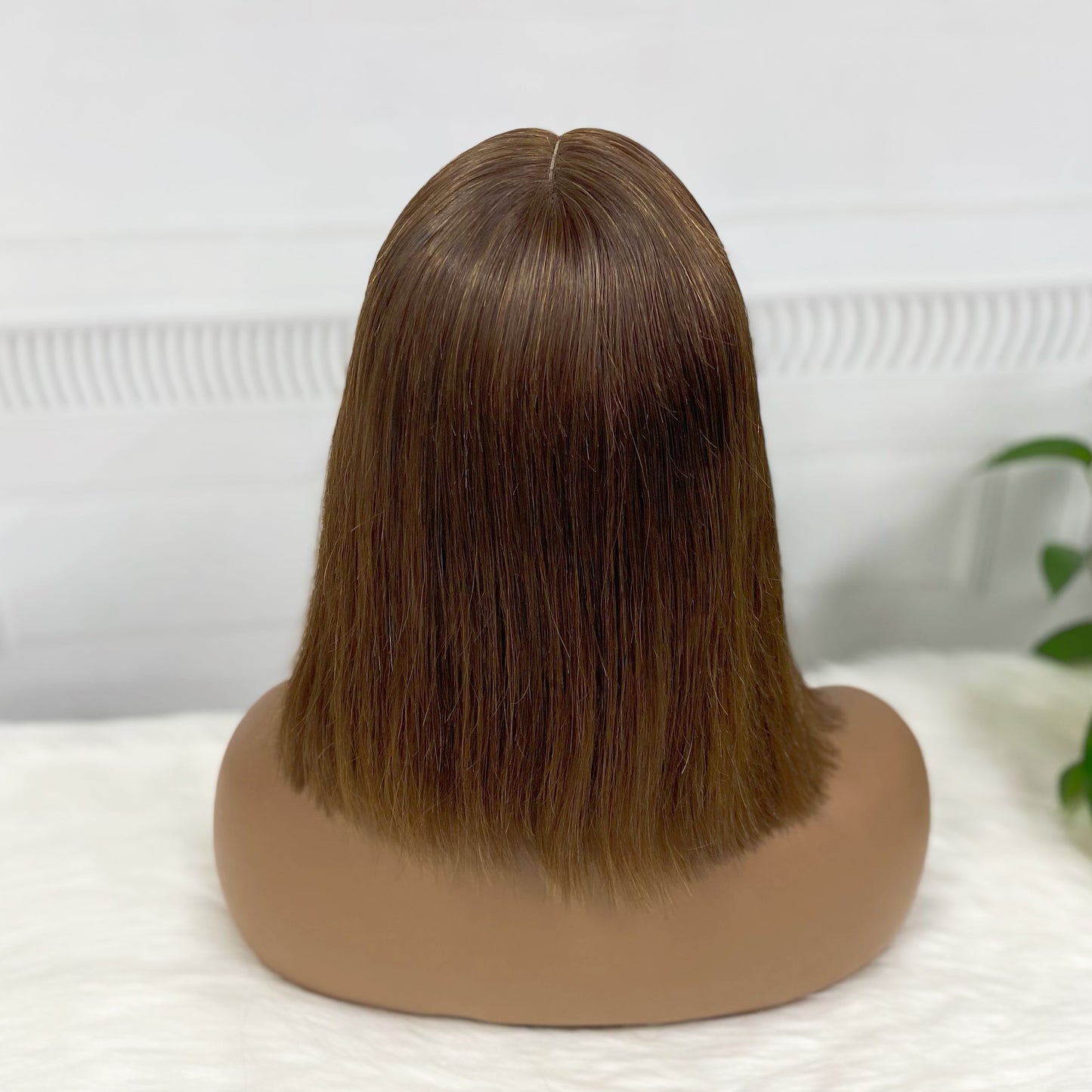 Super Double Drawn 2*6 Lace Bob Wig  Human Hair Lace Wig Color 4# Straight