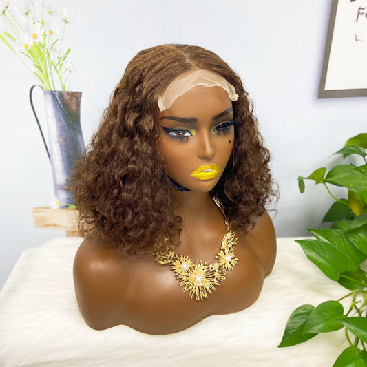 DD 5x5 Glueless Wig WW  Natural Human Hair Lace Wigs Color 4# 14inch