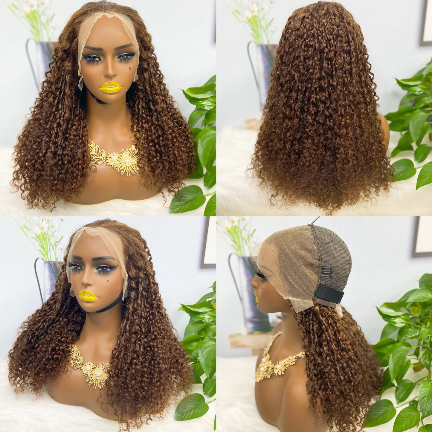 Double Drawn 13*4 Wig Pixie Curl Natural Color Lace Wigs Color 99J 250% Density