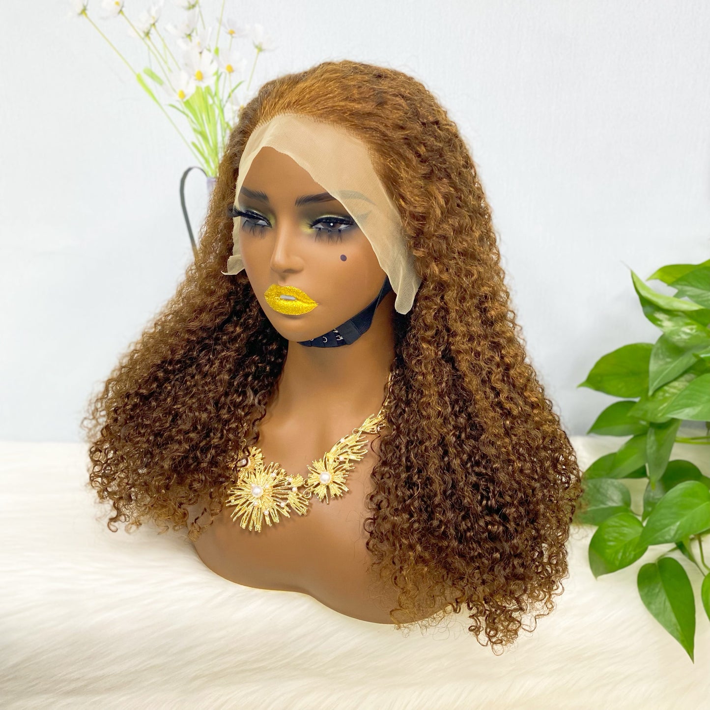 13*4 Lace Wig Jerry Curl  Natural Human Hair Lace Wigs Color 4# 250% Density