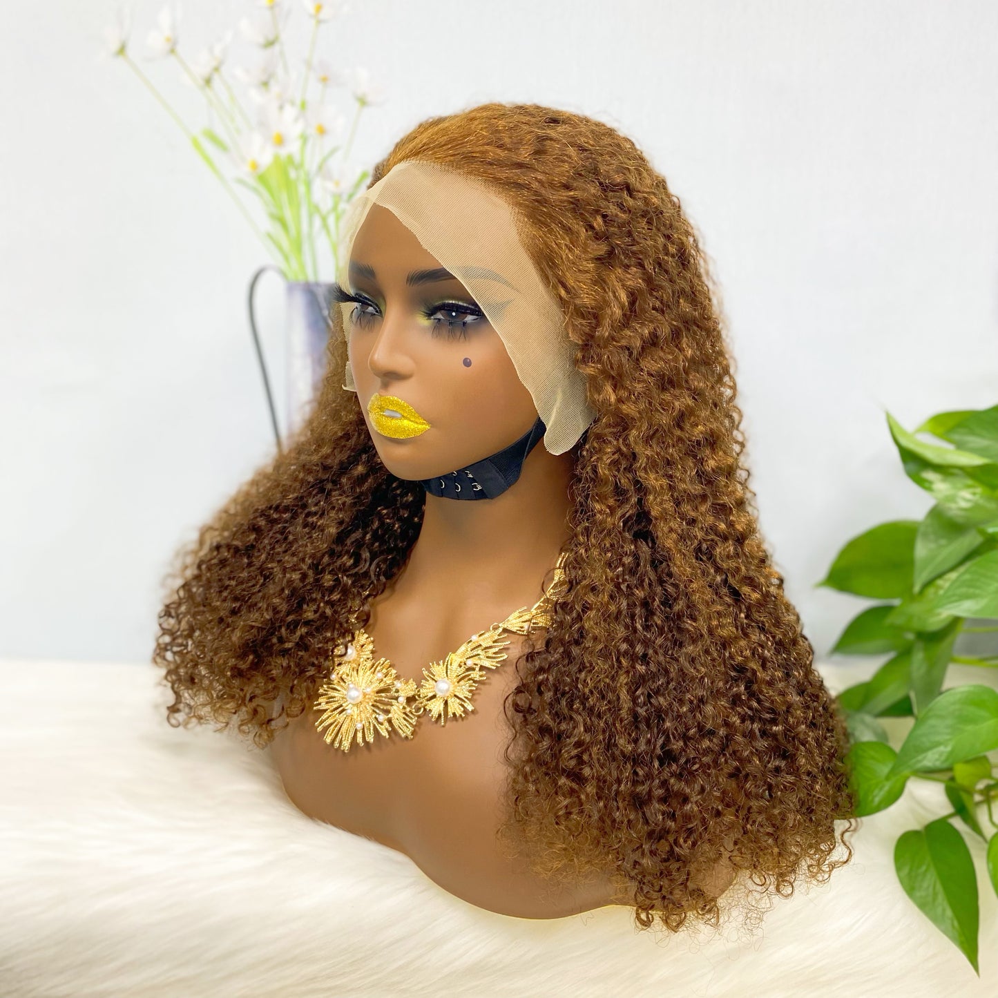 13*4 Lace Wig Jerry Curl  Natural Human Hair Lace Wigs Color 4# 250% Density