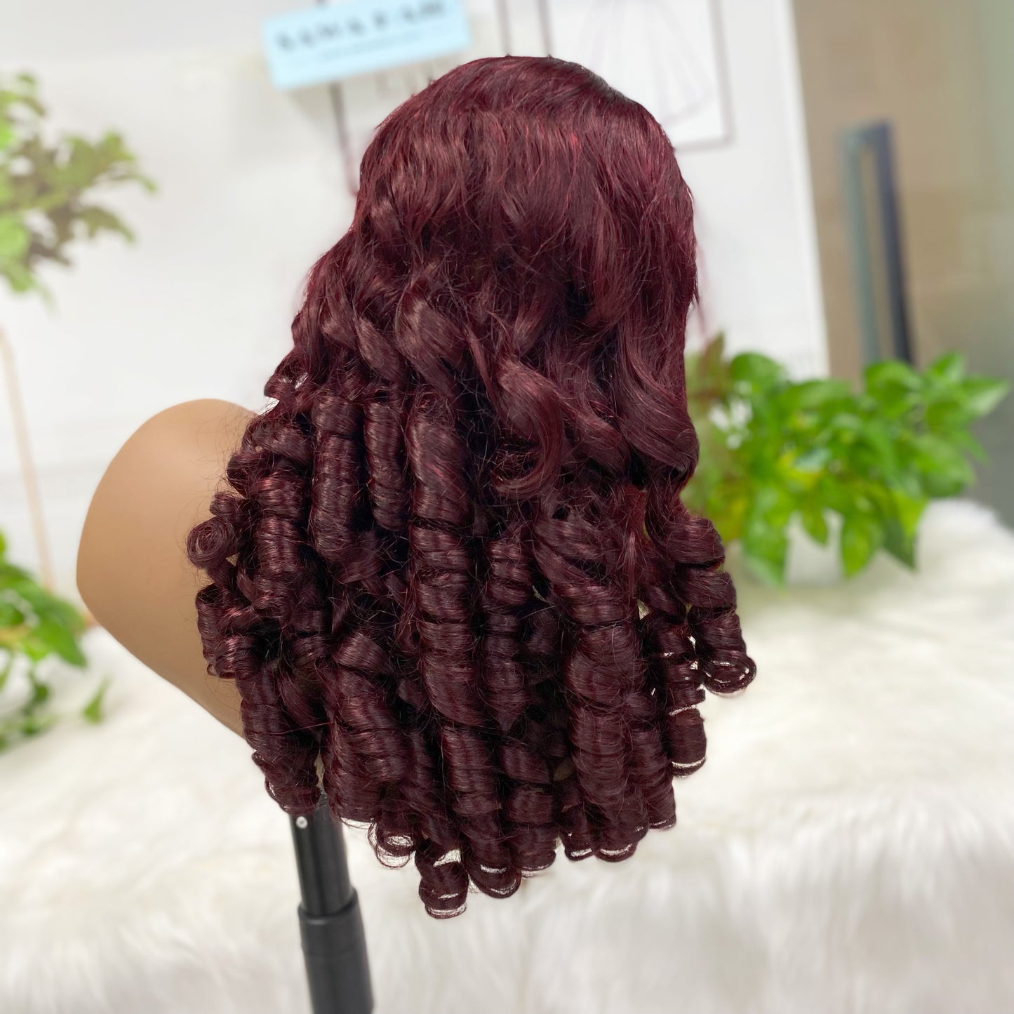 13*4 Lace Wig Spring Curl  Natural Human Hair Lace Wigs Color 99J 300% Density