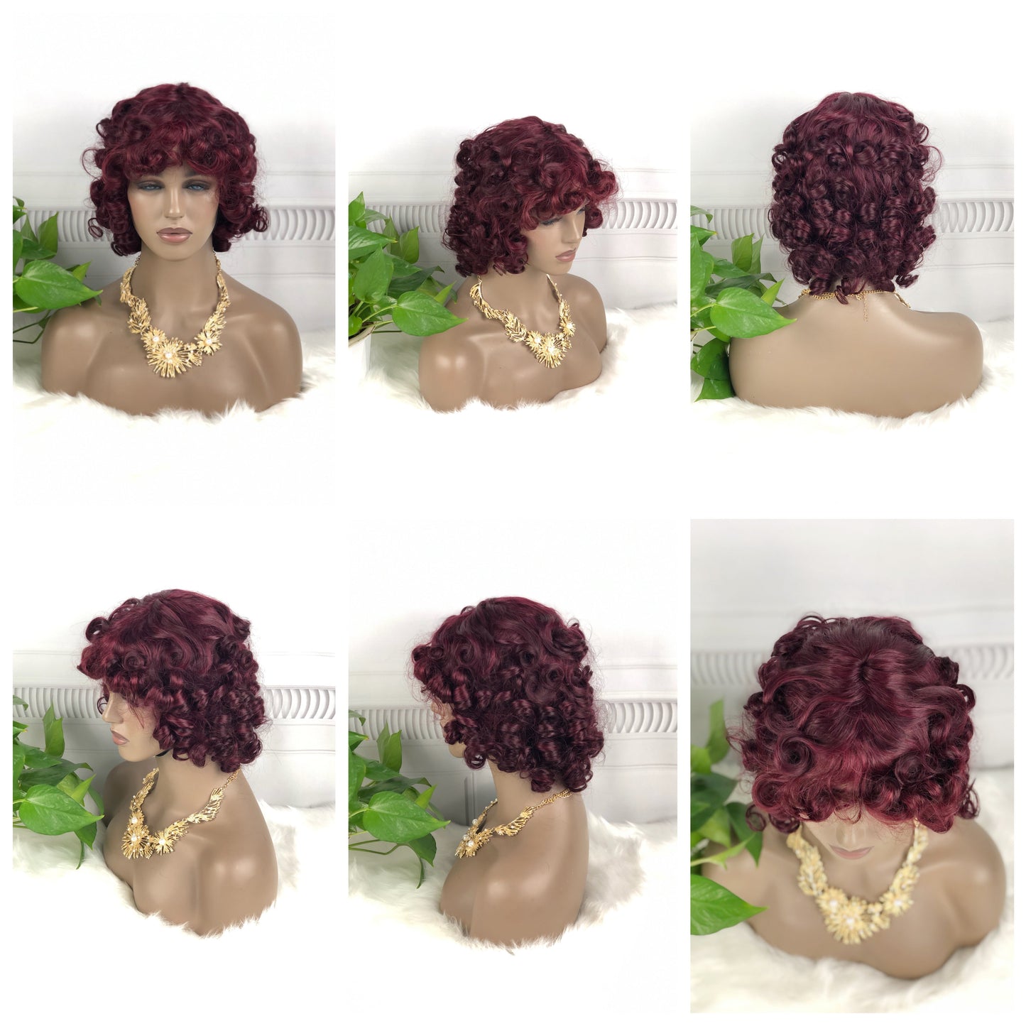 DD Wig Big Fumi Curl Machine Human Hair Wig Natural Hair Wigs Color 99J