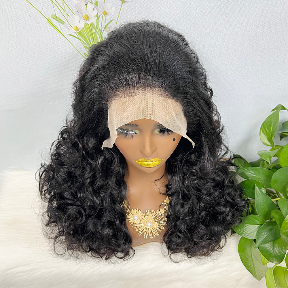 DD 13*4 Lace Wig Fumi  Natural Human Hair Lace Wigs Color 1B 250% Density