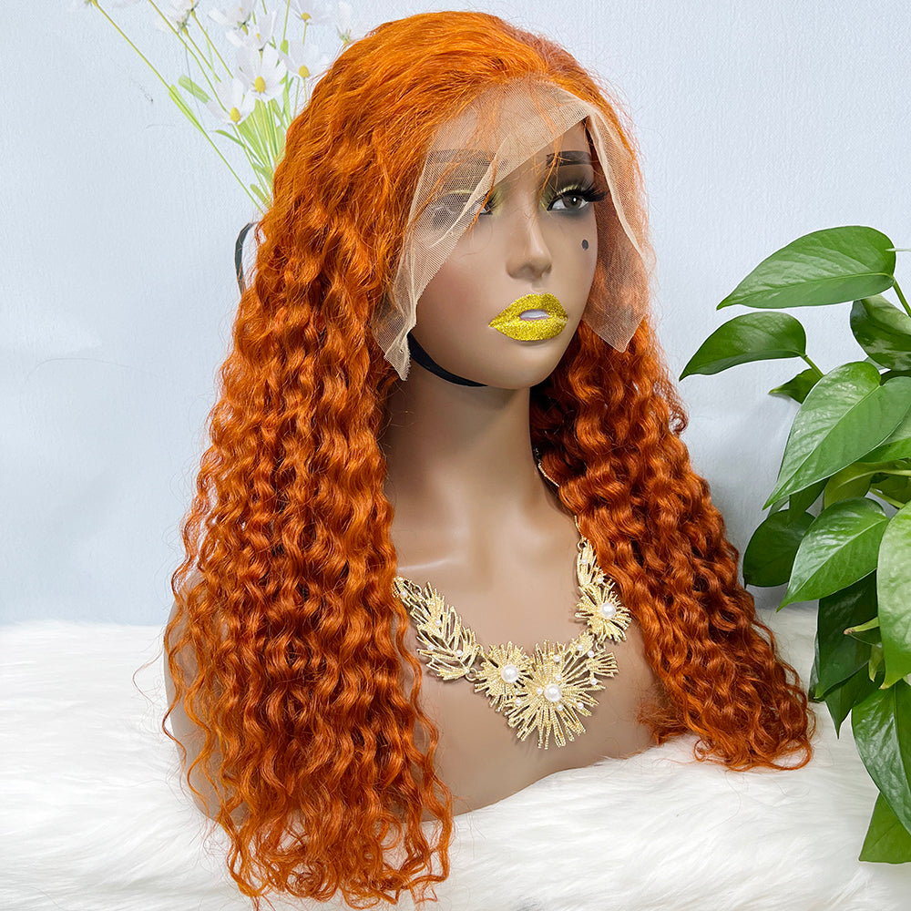 13*4 Lace Wig Water Wave Natural Virgin Human Hair Lace Wigs Color 350#