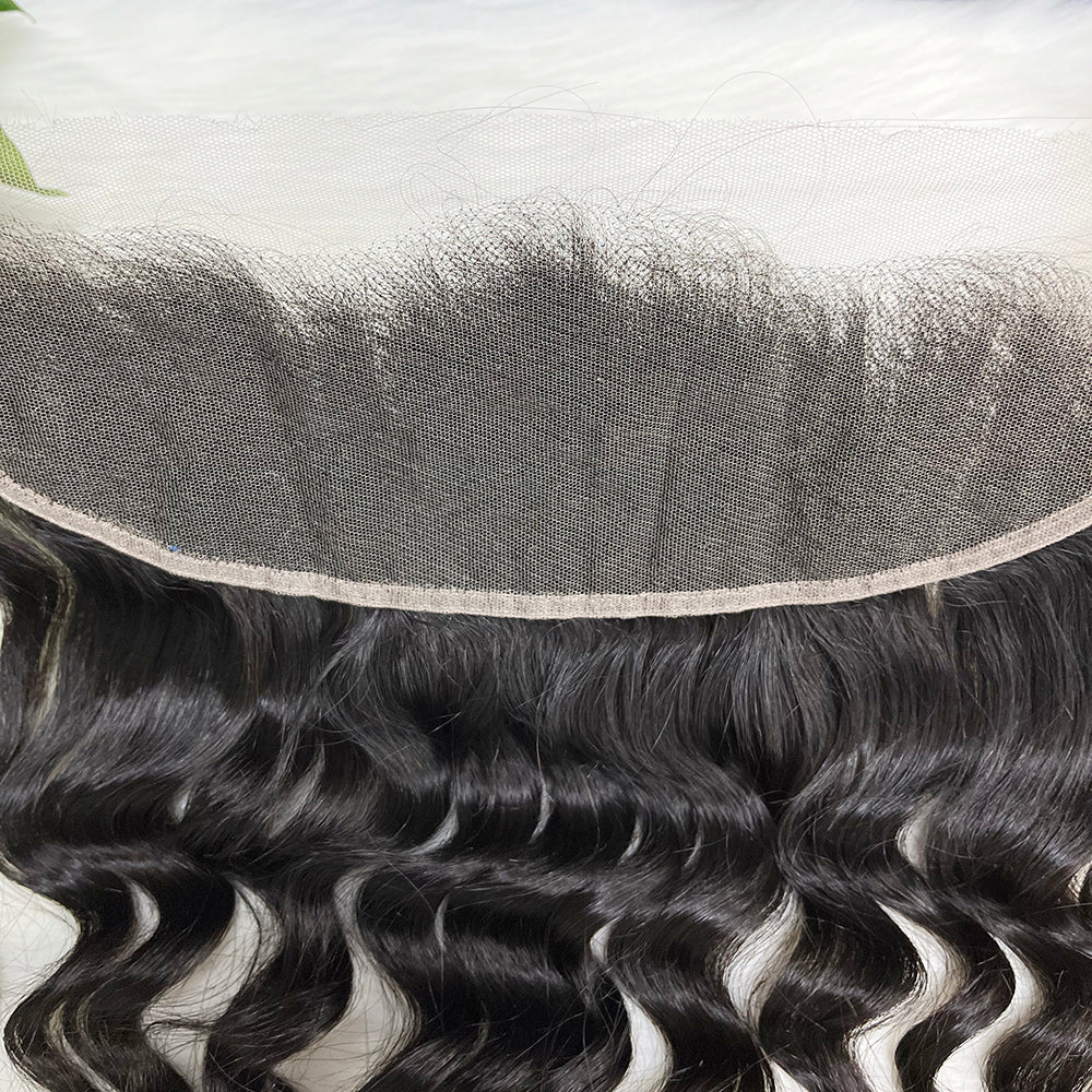 13*4 HD Lace Frontal Loose Deep  100% Natural Human Hair Natural Color 10"-26"