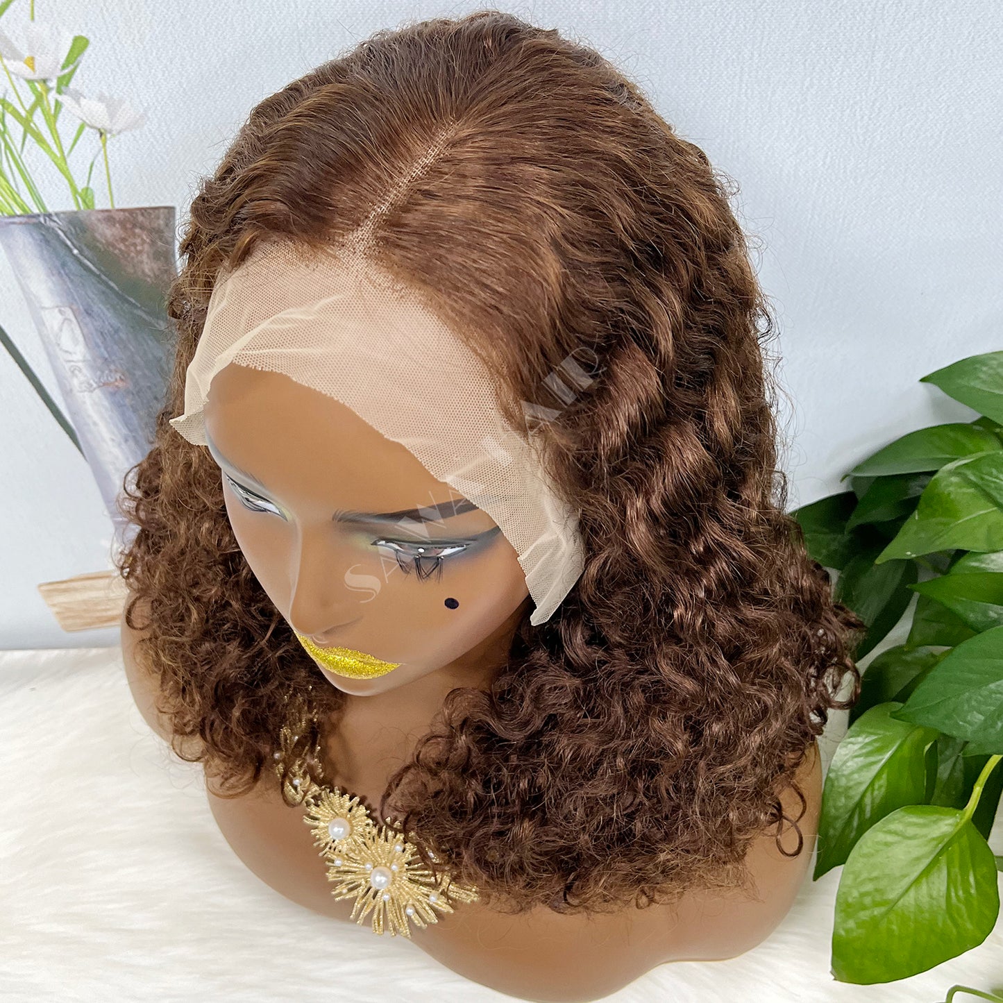 Double Drawn 13*4 Lace Wig IC Virgin Human Hair Lace Wigs Color 4#