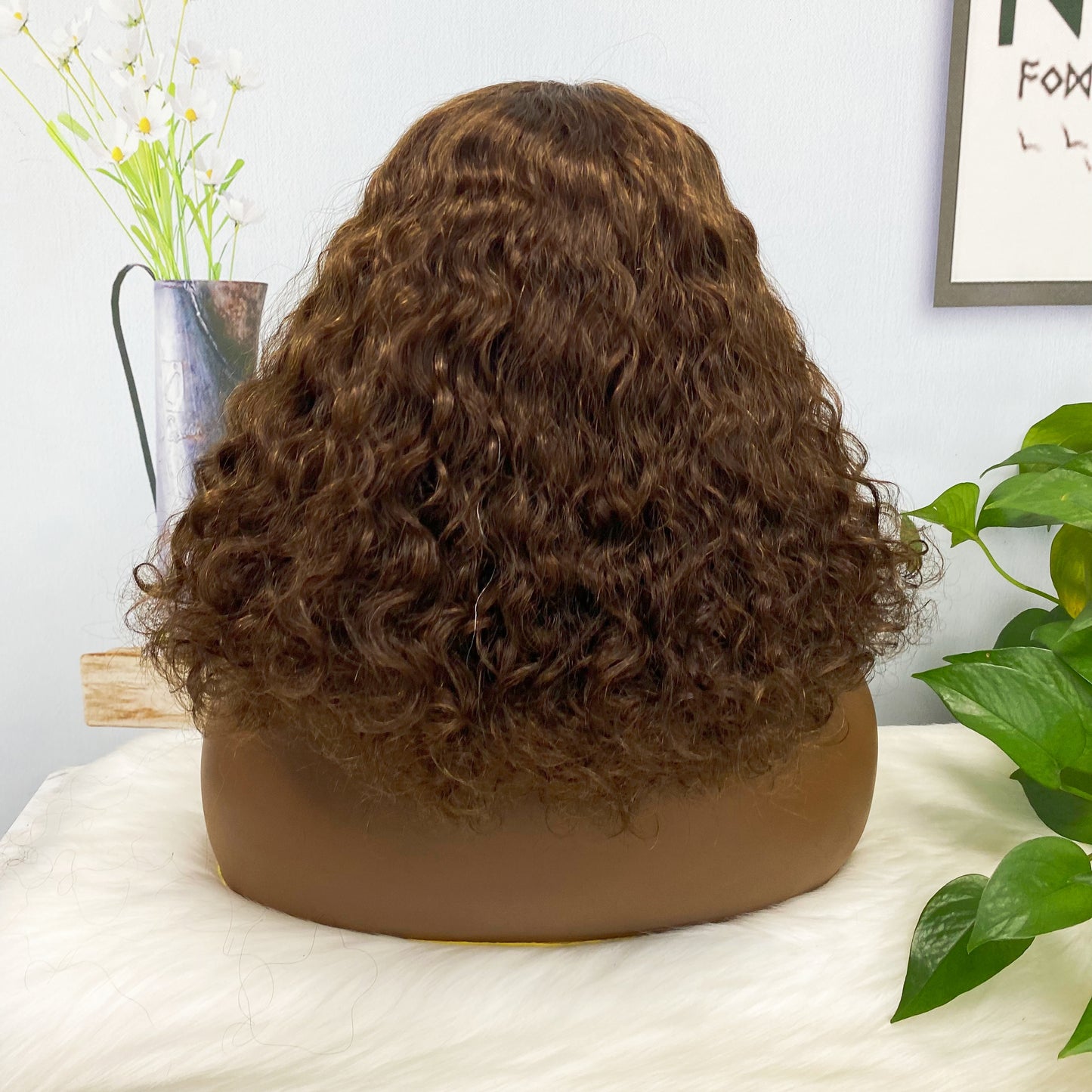 DD 5x5 Glueless Wig WW  Natural Human Hair Lace Wigs Color 4# 14inch