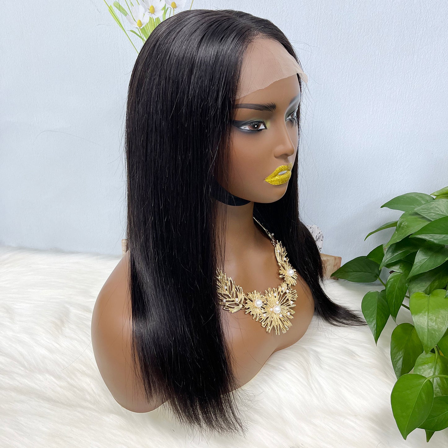 5*5  Bob Wig  Virgin Human Hair Lace Wigs 16 inch 250% Density